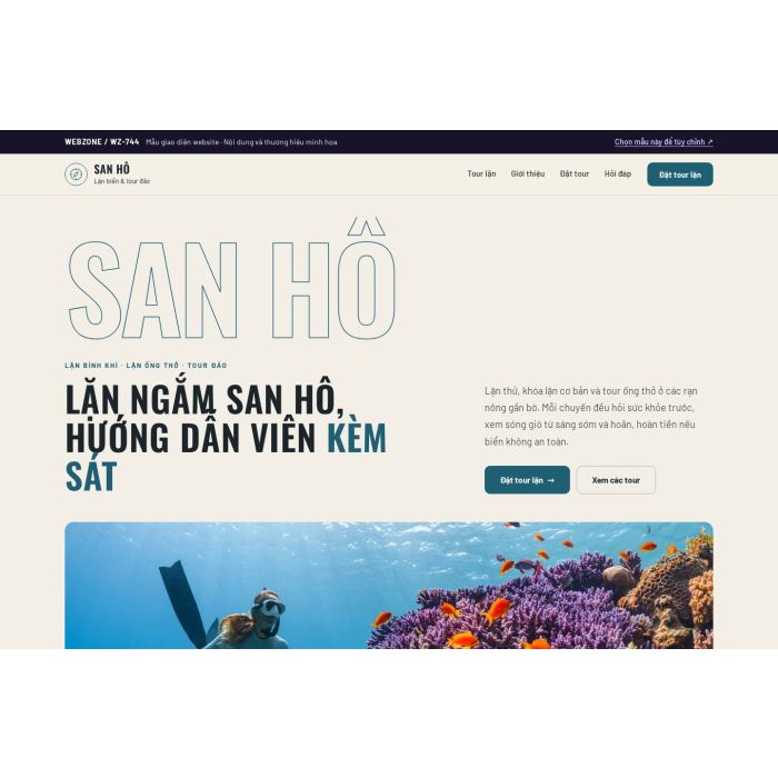 Ảnh chụp Mẫu giao diện lặn biển & tour đảo — Kể chuyện | WZ-744