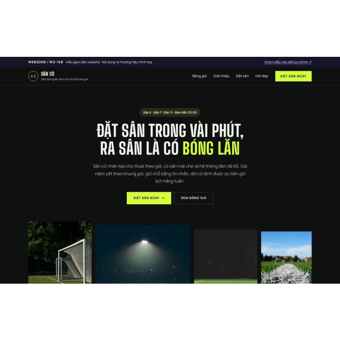 Ảnh chụp Mẫu giao diện sân bóng đá mini — Trưng bày | WZ-748