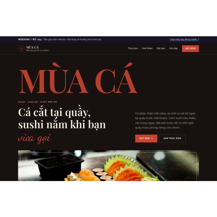 Ảnh chụp Mẫu giao diện nhà hàng sushi — Kể chuyện | WZ-754