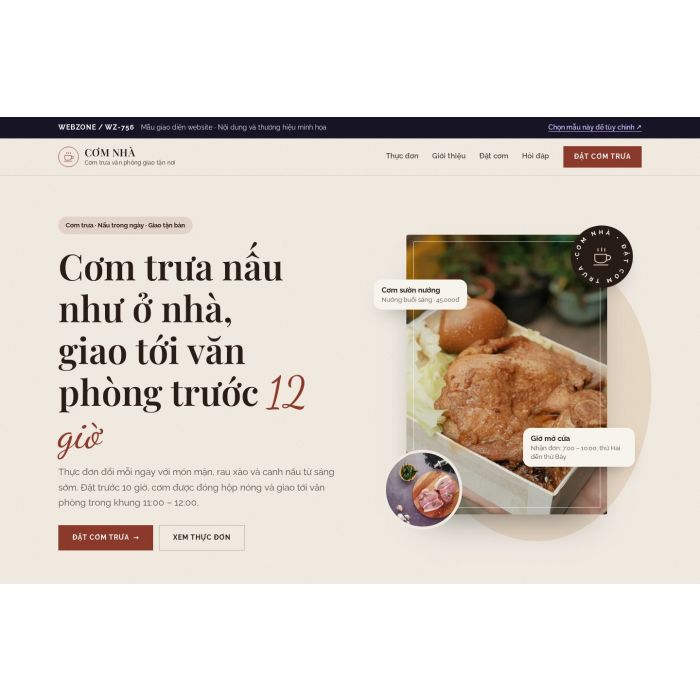 Ảnh chụp Mẫu giao diện cơm văn phòng — Thanh lịch | WZ-756