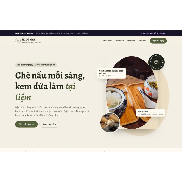 Ảnh chụp Mẫu giao diện tiệm chè & kem — Thanh lịch | WZ-761