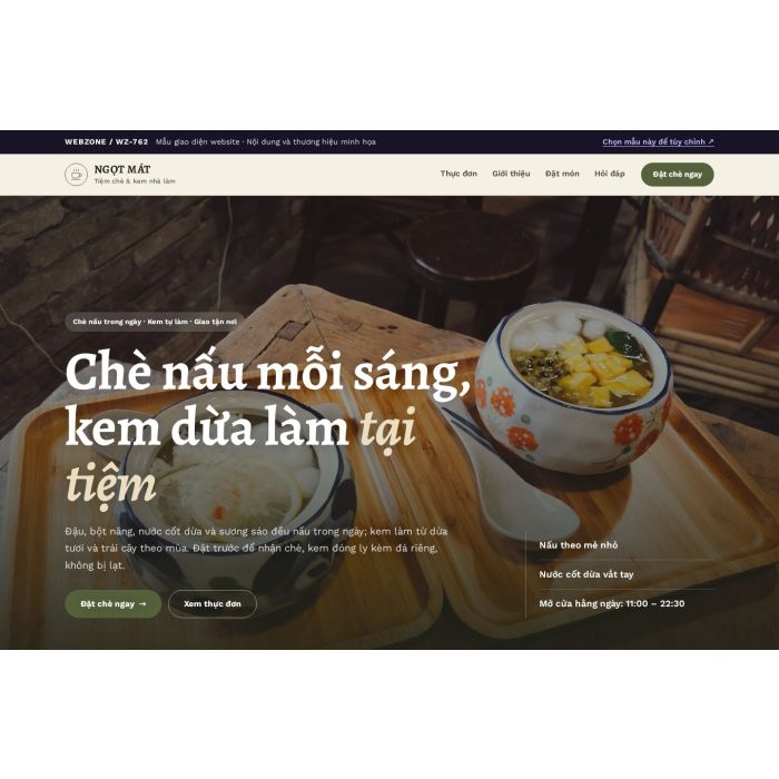Ảnh chụp Mẫu giao diện tiệm chè & kem — Nổi bật | WZ-762