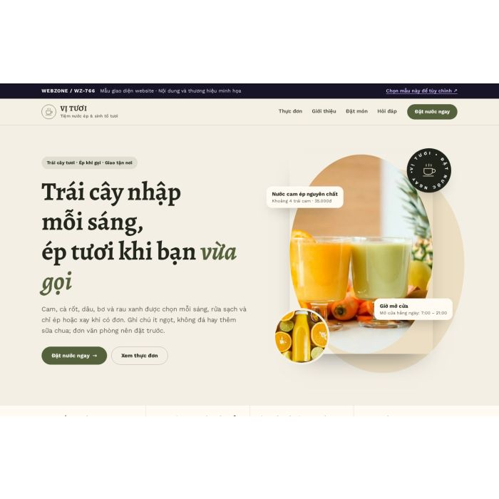 Ảnh chụp Mẫu giao diện nước ép & sinh tố — Thanh lịch | WZ-766