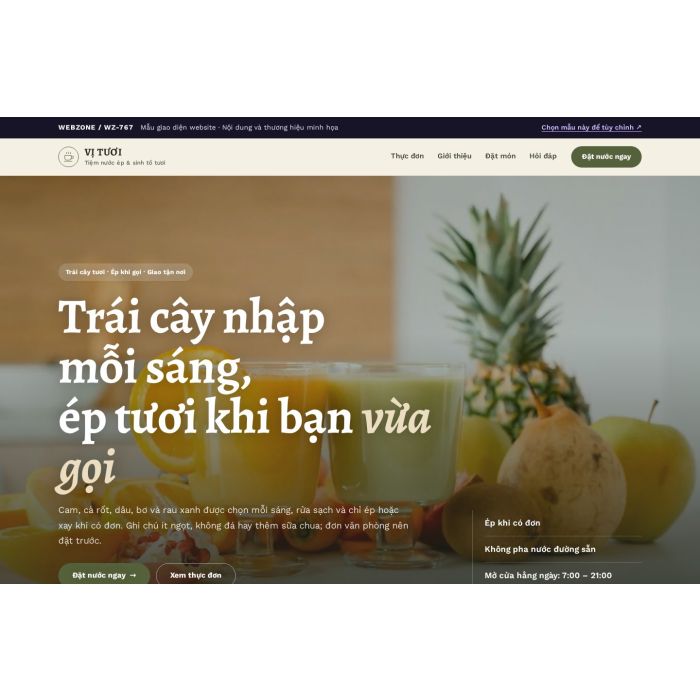 Ảnh chụp Mẫu giao diện nước ép & sinh tố — Nổi bật | WZ-767