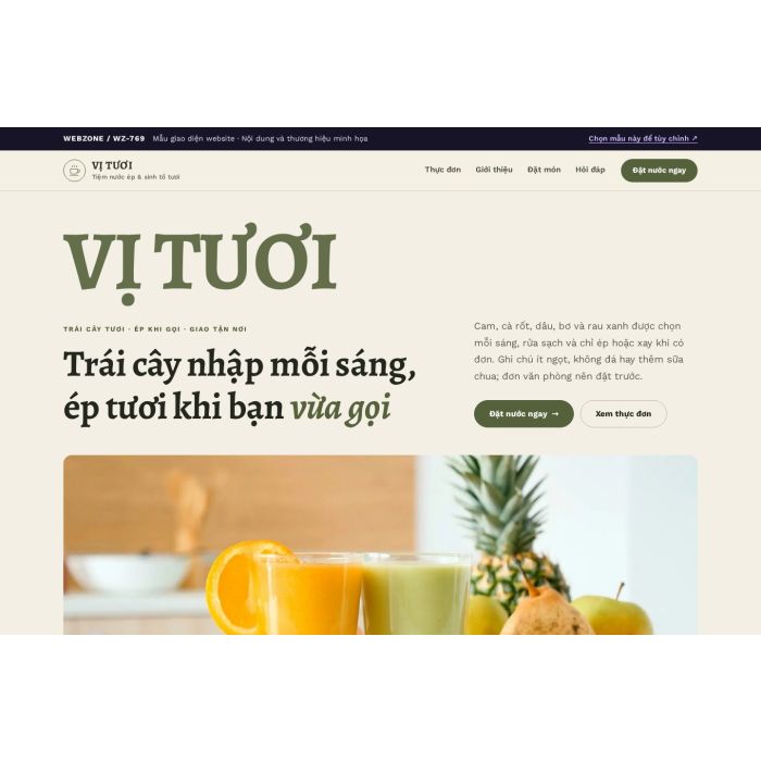 Ảnh chụp Mẫu giao diện nước ép & sinh tố — Kể chuyện | WZ-769