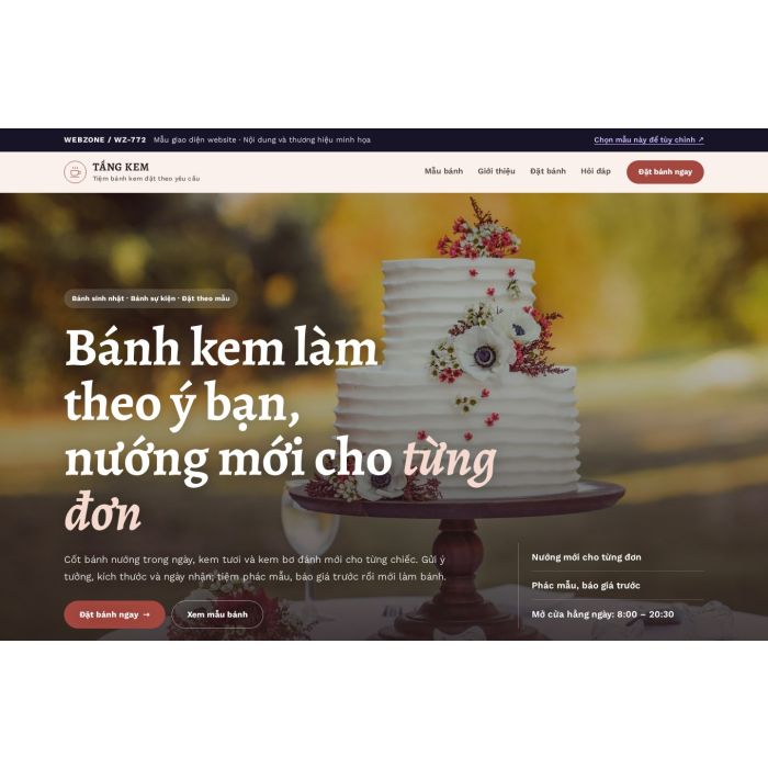 Ảnh chụp Mẫu giao diện tiệm bánh kem — Nổi bật | WZ-772