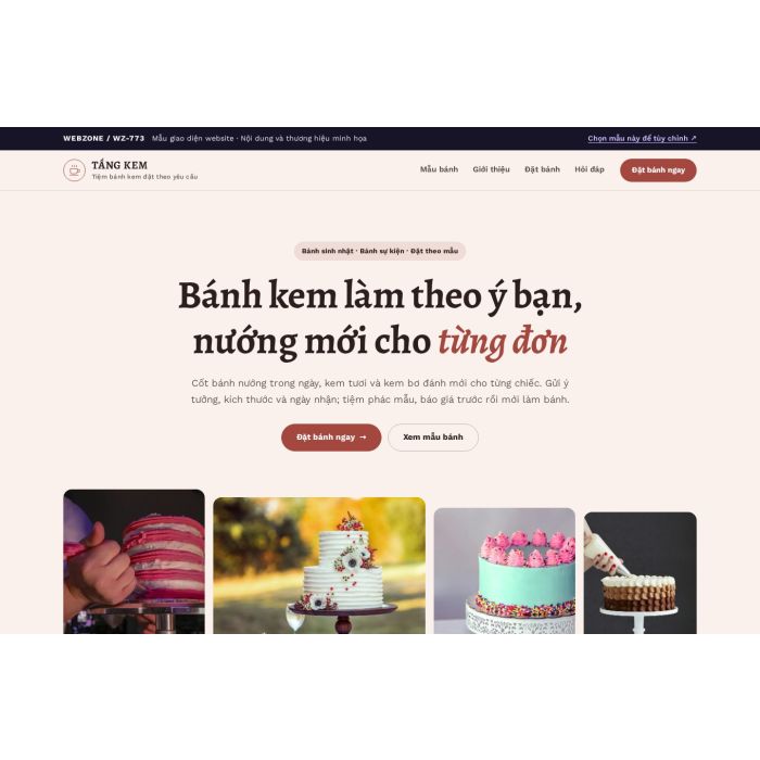 Ảnh chụp Mẫu giao diện tiệm bánh kem — Trưng bày | WZ-773