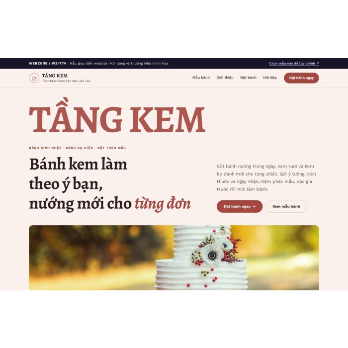 Ảnh chụp Mẫu giao diện tiệm bánh kem — Kể chuyện | WZ-774
