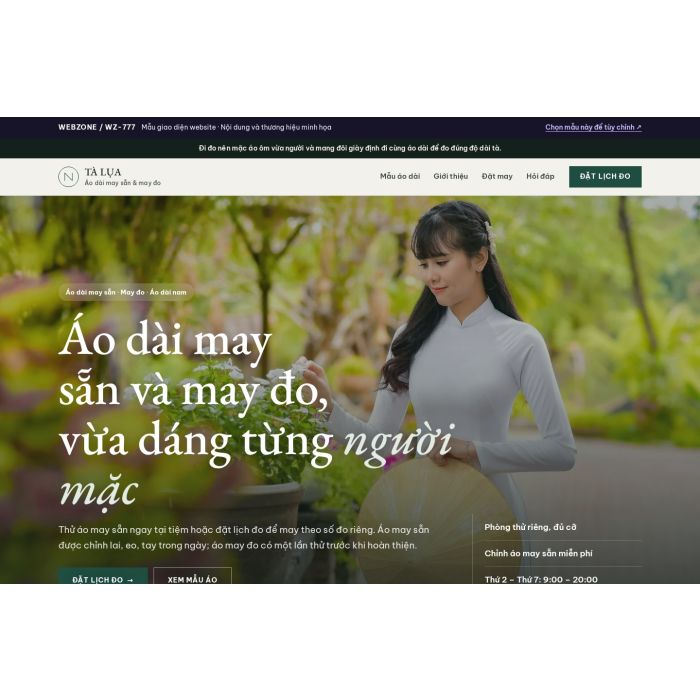 Ảnh chụp Mẫu giao diện áo dài may sẵn & may đo — Nổi bật | WZ-777