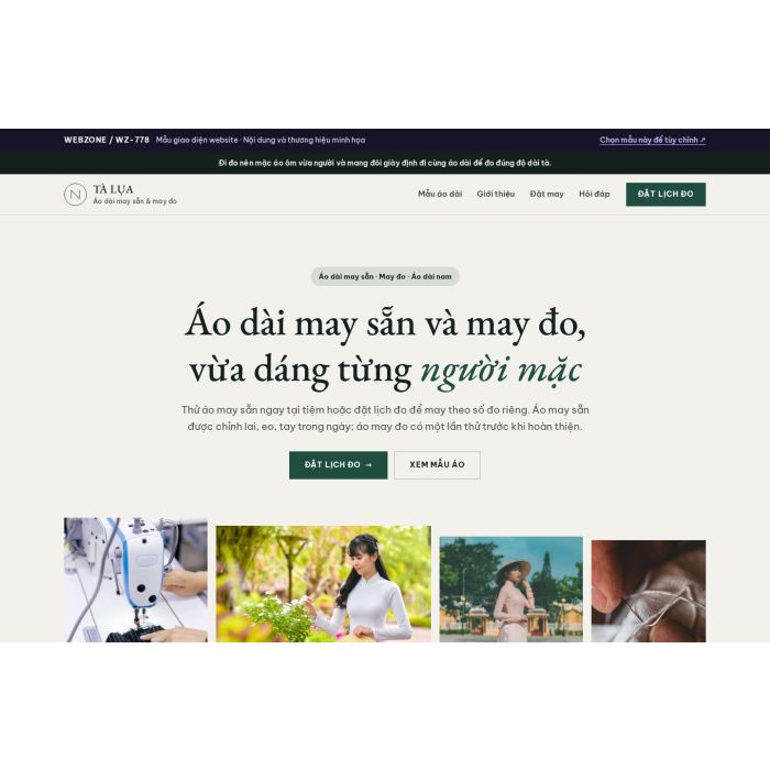 Ảnh chụp Mẫu giao diện áo dài may sẵn & may đo — Trưng bày | WZ-778