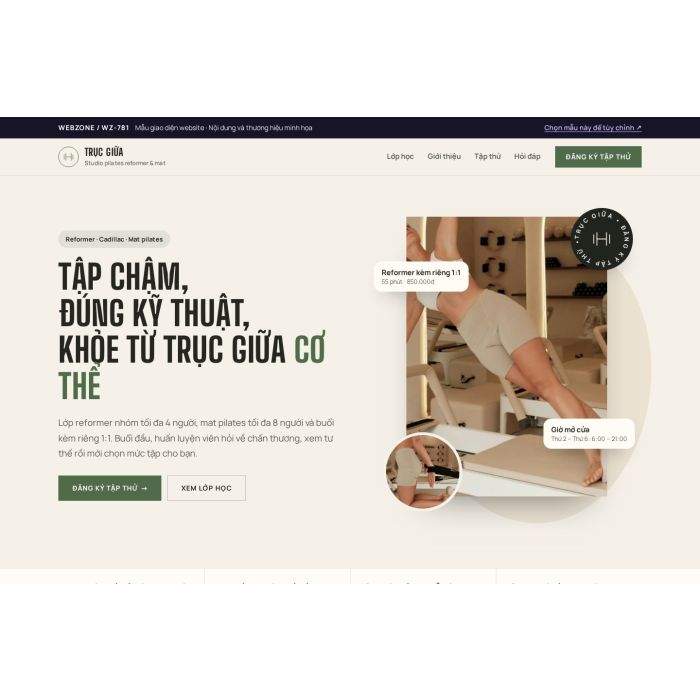 Ảnh chụp Mẫu giao diện studio pilates — Thanh lịch | WZ-781