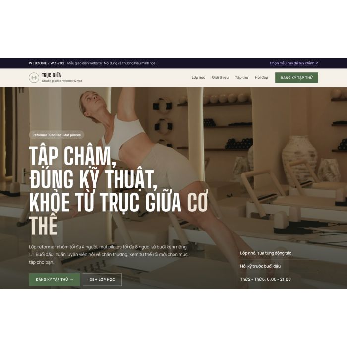 Ảnh chụp Mẫu giao diện studio pilates — Nổi bật | WZ-782