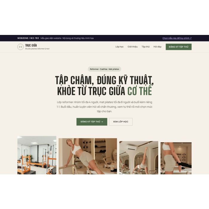 Ảnh chụp Mẫu giao diện studio pilates — Trưng bày | WZ-783