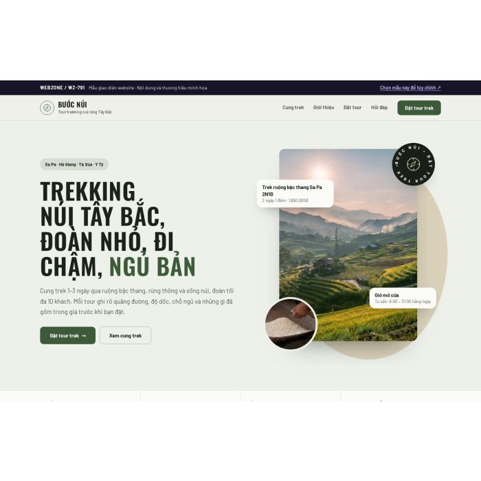 Ảnh chụp Mẫu giao diện tour trekking — Thanh lịch | WZ-791