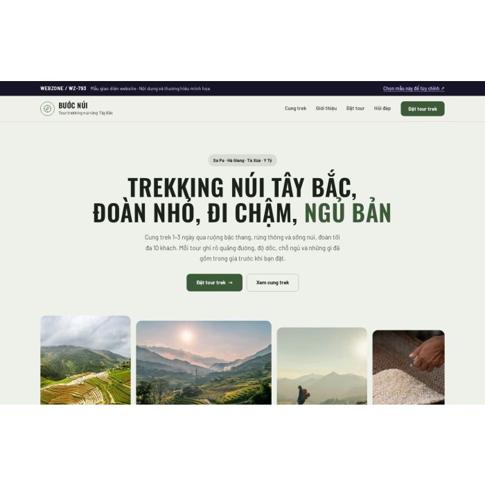 Ảnh chụp Mẫu giao diện tour trekking — Trưng bày | WZ-793