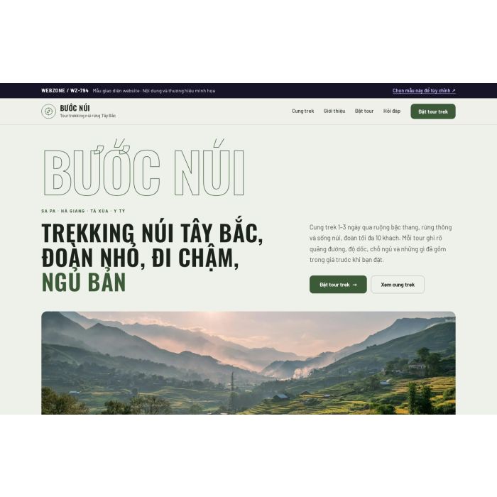 Ảnh chụp Mẫu giao diện tour trekking — Kể chuyện | WZ-794