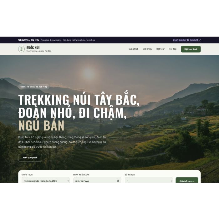 Ảnh chụp Mẫu giao diện tour trekking — Tập trung chuyển đổi | WZ-795