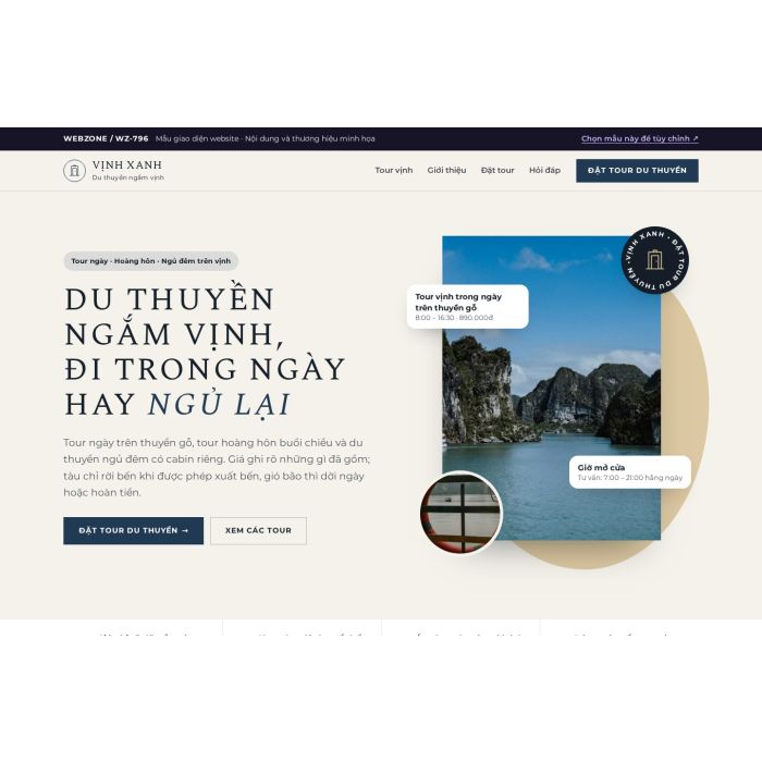 Ảnh chụp Mẫu giao diện du thuyền ngắm vịnh — Thanh lịch | WZ-796