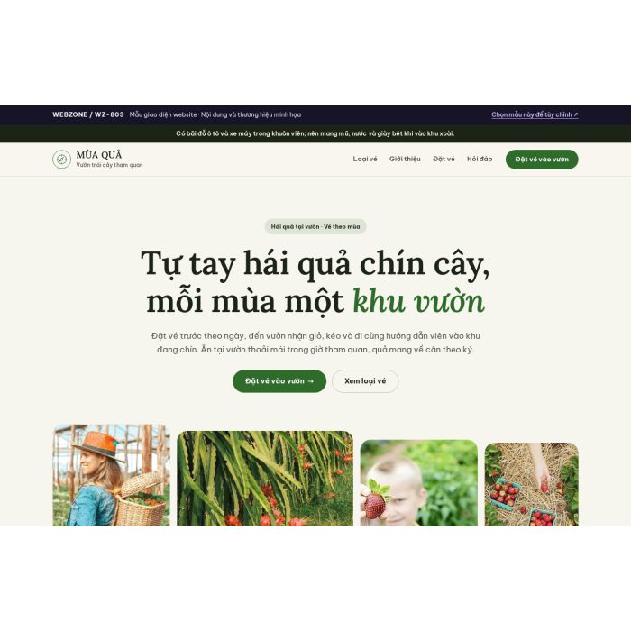 Ảnh chụp Mẫu giao diện vườn trái cây tham quan — Trưng bày | WZ-803