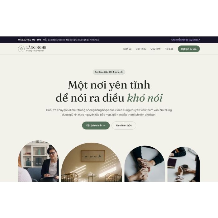 Ảnh chụp Mẫu giao diện phòng tư vấn tâm lý — Trưng bày | WZ-808