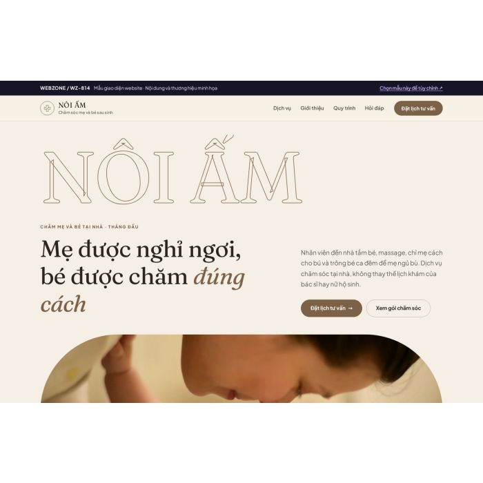 Ảnh chụp Mẫu giao diện chăm sóc mẹ và bé sau sinh — Kể chuyện | WZ-814