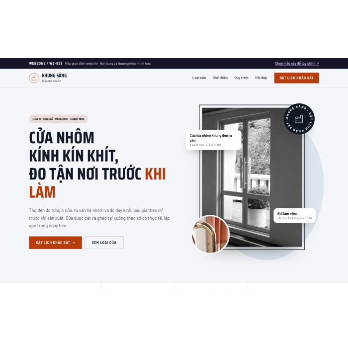 Ảnh chụp Mẫu giao diện cửa nhôm kính — Thanh lịch | WZ-821