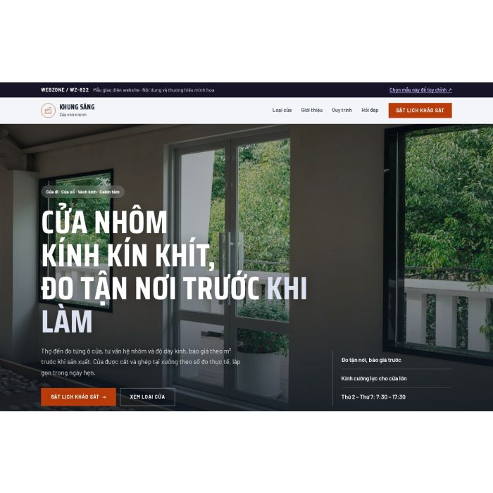 Ảnh chụp Mẫu giao diện cửa nhôm kính — Nổi bật | WZ-822