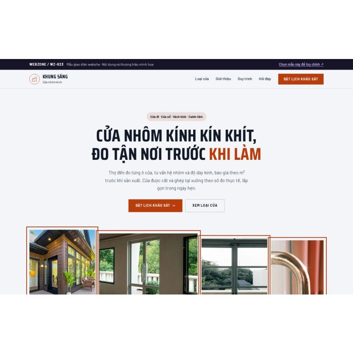 Ảnh chụp Mẫu giao diện cửa nhôm kính — Trưng bày | WZ-823