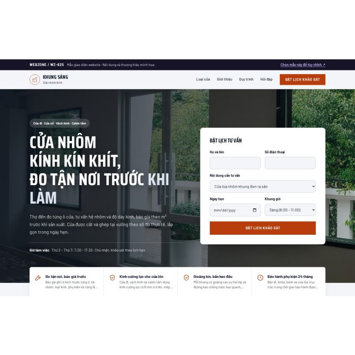 Ảnh chụp Mẫu giao diện cửa nhôm kính — Tập trung chuyển đổi | WZ-825