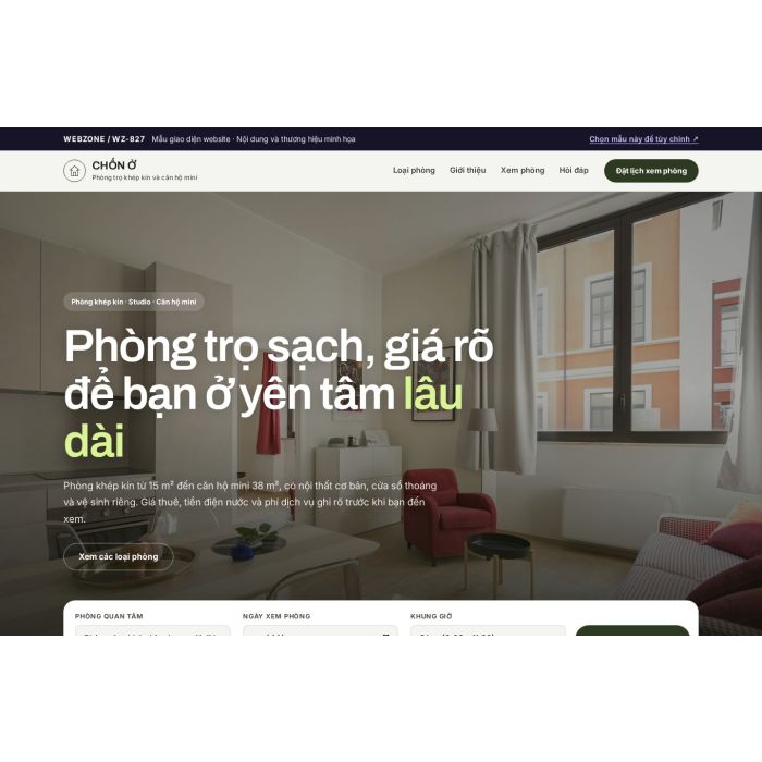 Ảnh chụp Mẫu giao diện phòng trọ & căn hộ mini — Nổi bật | WZ-827