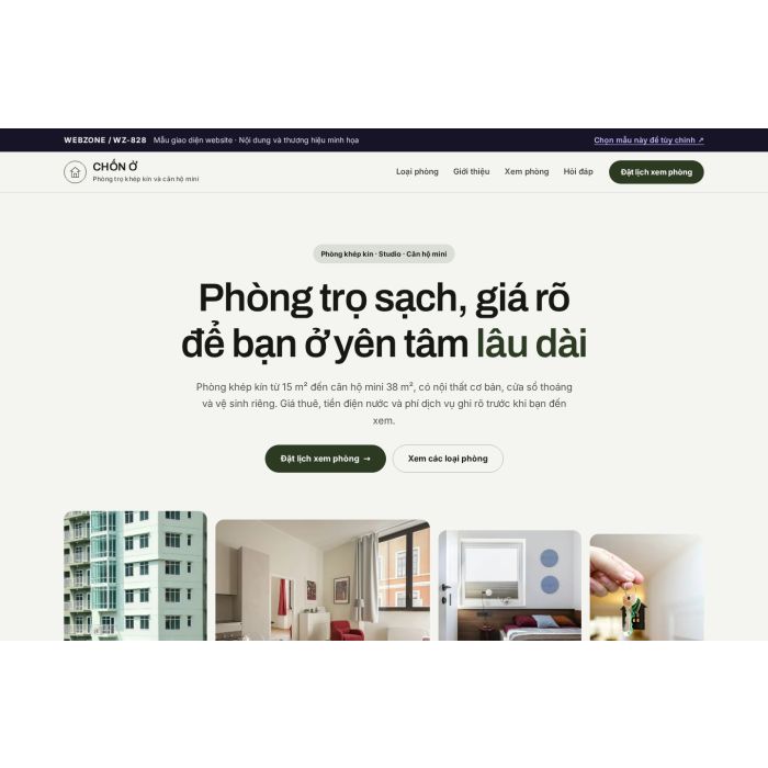 Ảnh chụp Mẫu giao diện phòng trọ & căn hộ mini — Trưng bày | WZ-828