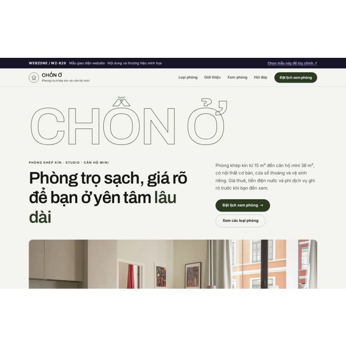 Ảnh chụp Mẫu giao diện phòng trọ & căn hộ mini — Kể chuyện | WZ-829