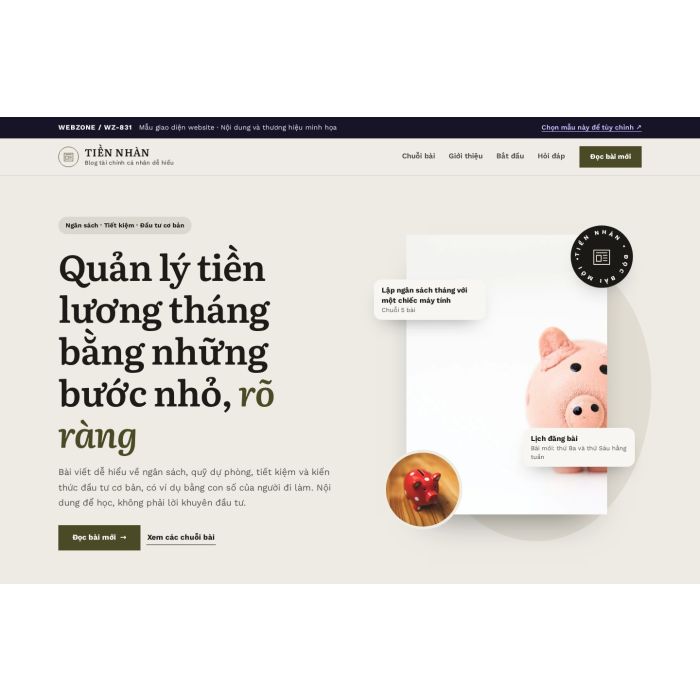 Ảnh chụp Mẫu giao diện blog tài chính cá nhân — Thanh lịch | WZ-831