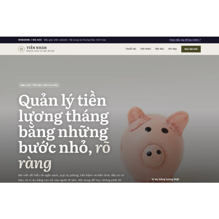 Ảnh chụp Mẫu giao diện blog tài chính cá nhân — Nổi bật | WZ-832