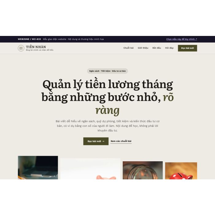 Ảnh chụp Mẫu giao diện blog tài chính cá nhân — Trưng bày | WZ-833