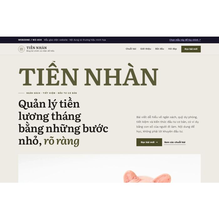 Ảnh chụp Mẫu giao diện blog tài chính cá nhân — Kể chuyện | WZ-834