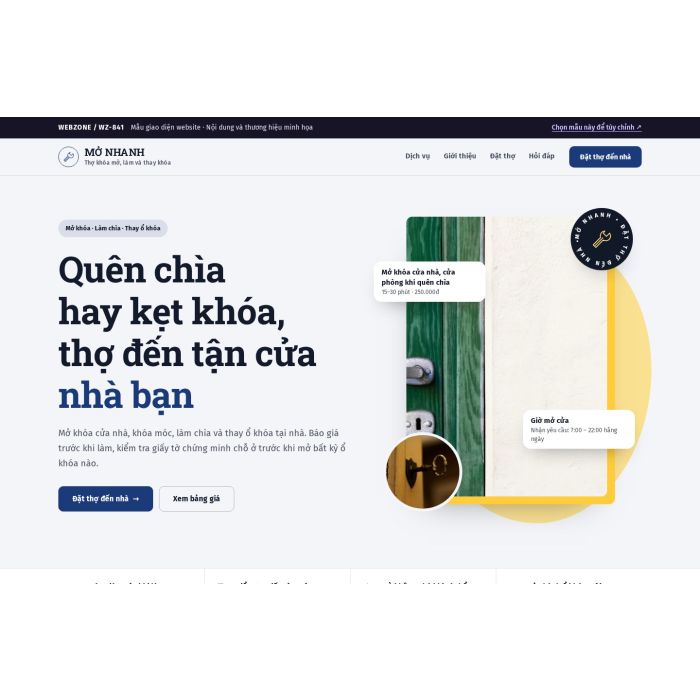 Ảnh chụp Mẫu giao diện thợ khóa — Thanh lịch | WZ-841