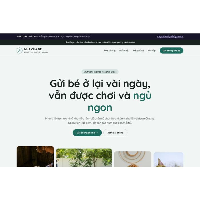 Ảnh chụp Mẫu giao diện khách sạn thú cưng — Trưng bày | WZ-848