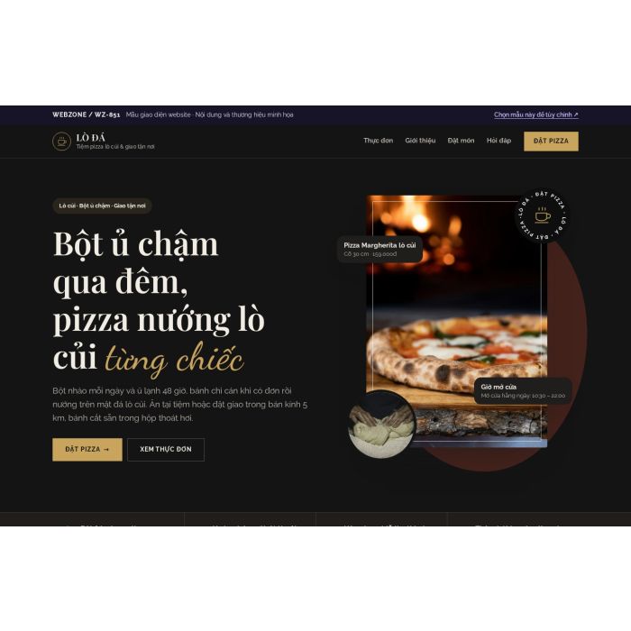 Ảnh chụp Mẫu giao diện tiệm pizza — Thanh lịch | WZ-851