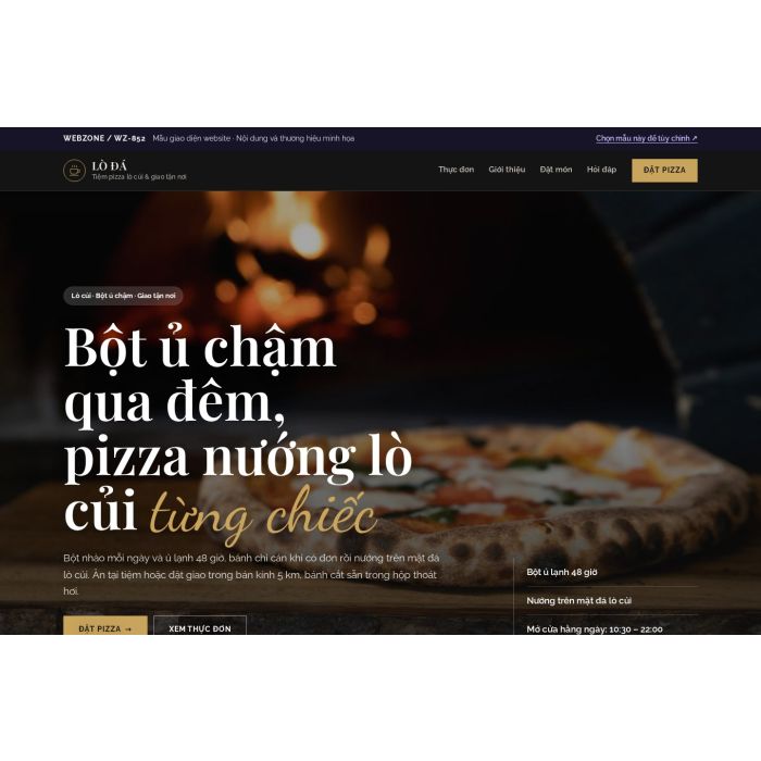 Ảnh chụp Mẫu giao diện tiệm pizza — Nổi bật | WZ-852