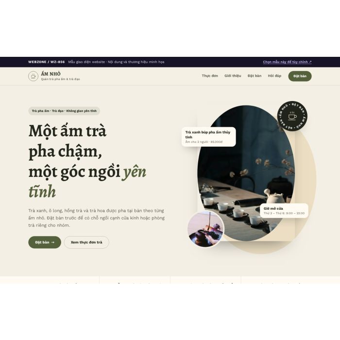Ảnh chụp Mẫu giao diện quán trà & trà đạo — Thanh lịch | WZ-856