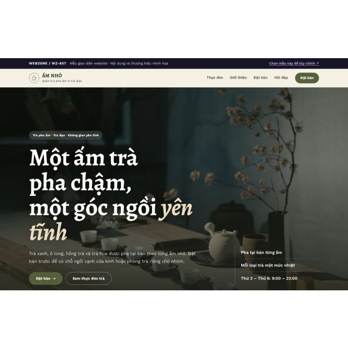 Ảnh chụp Mẫu giao diện quán trà & trà đạo — Nổi bật | WZ-857