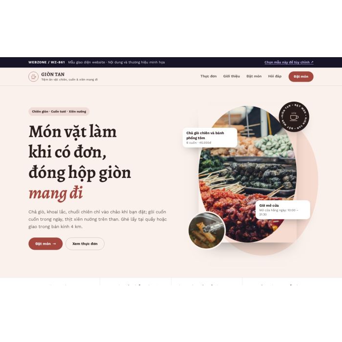 Ảnh chụp Mẫu giao diện tiệm đồ ăn vặt — Thanh lịch | WZ-861