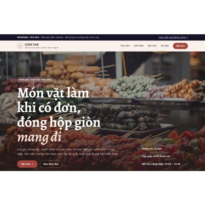 Ảnh chụp Mẫu giao diện tiệm đồ ăn vặt — Nổi bật | WZ-862
