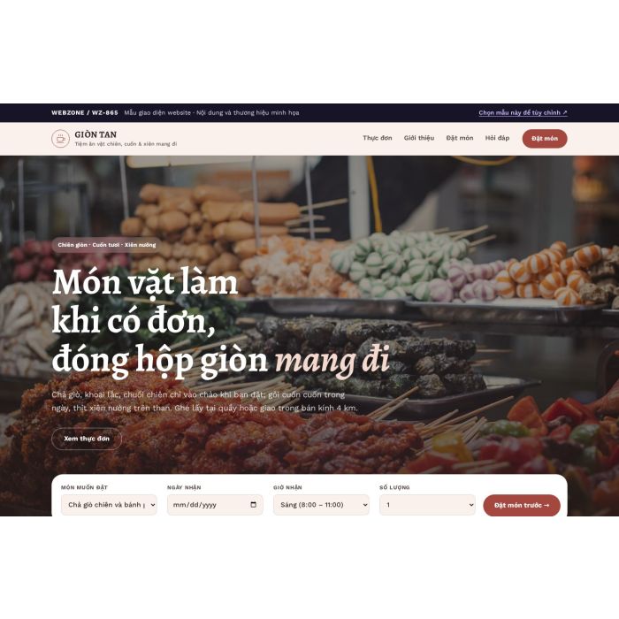 Ảnh chụp Mẫu giao diện tiệm đồ ăn vặt — Tập trung chuyển đổi | WZ-865