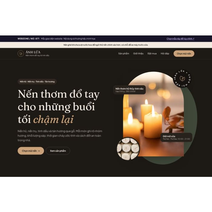 Ảnh chụp Mẫu giao diện nến thơm & tinh dầu — Thanh lịch | WZ-871
