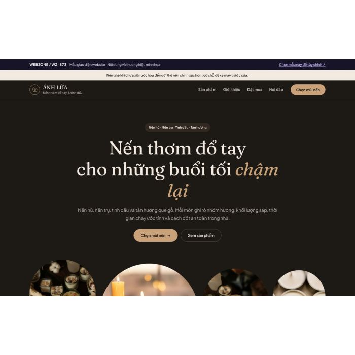 Ảnh chụp Mẫu giao diện nến thơm & tinh dầu — Trưng bày | WZ-873