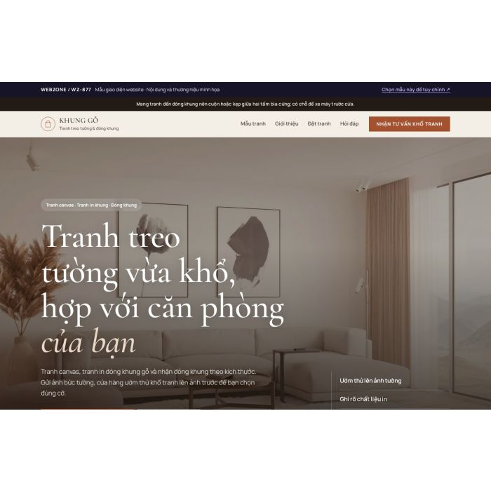 Ảnh chụp Mẫu giao diện tranh treo tường — Nổi bật | WZ-877