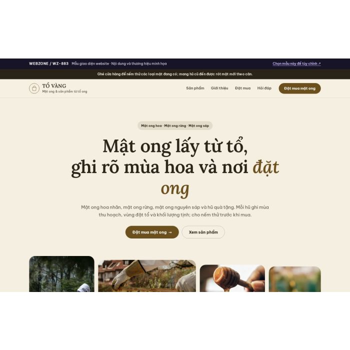 Ảnh chụp Mẫu giao diện mật ong & sản phẩm từ ong — Trưng bày | WZ-883