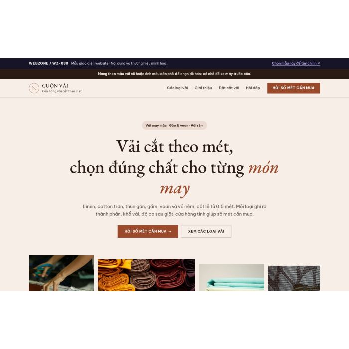 Ảnh chụp Mẫu giao diện cửa hàng vải — Trưng bày | WZ-888
